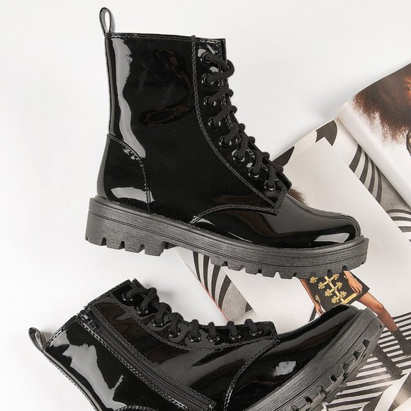 Soda Black Ankle Boots - Picture 7 of 8